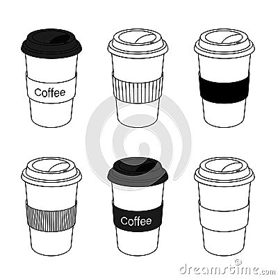 Delicious coffee paper cup icon. Vector Illustration